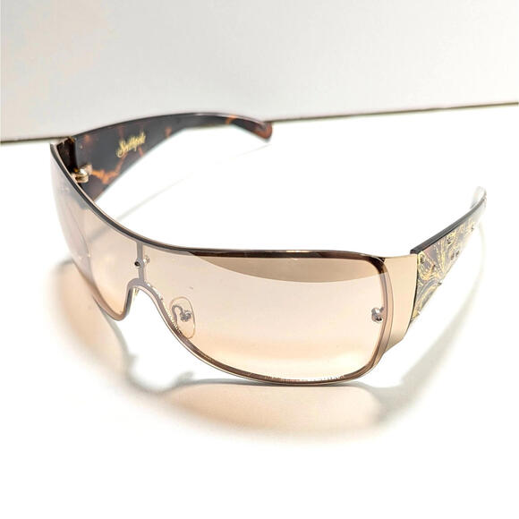 Southpole Sunglasses 346SP GLD Metal Shield Uv400 Protective Tortoise Gold Y2K - Picture 1 of 14